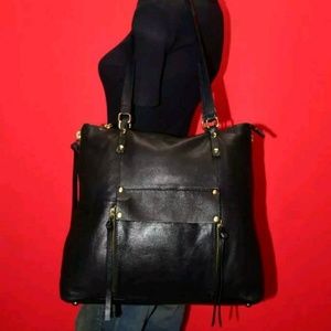 Kooba Everette Black Leather Carryall Tote